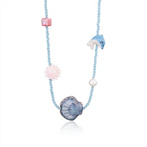 1 Piece Polychrome Series Vacation Intricate Conch Ceramics Crystal Women's Pendant Necklaces h5 Picture8