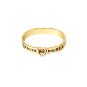 1 Stück Luxuriöse Serie Klassische Herz Edelstahl Gold Farbe Damen Armreifen h5 Bild5