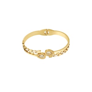 1 Stück Luxuriöse Serie Sexy Droplet Edelstahl Gold Farbe Damen Armreifen h5 Bild3