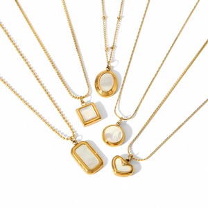 1 piece classic series retro geometric  gold plated pendant necklaces h5 Picture4