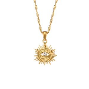 1 Stück Luxuriöse Serie Retro Eye Edelstahl Gold Farbe Damen Anhänger Halsketten h5 Bild9