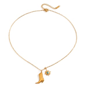 1 Stück Luxuriöse Serie Elegante Sonne/Mond Edelstahl Gold Farbe Überzogene Naturstein Damen Anhänger Halsketten h5 Bild6
