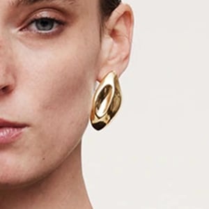 1 Pair Commute Series Fashionable Irregular Oval Shape Stainless Steel Gold Color Women's Stud Earrings h5 Picture5