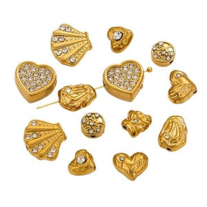 1 Piece Exquisite Series Vintage Deliacate Heart Shape Stainless Steel Gold Color Women's Pendants h5 Picture5