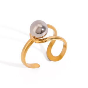 1 Paar Simple Series Daily Line Edelstahl 18 Karat vergoldete verstellbare Damenringe h5 Bild8