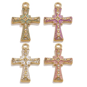 1 pair classic series retro cross  gold plated women pendants h5 Picture2