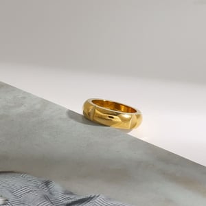 1 stück simple series  ringförmige edelstahl goldfarbene damen-einzelringe h5 Bild6