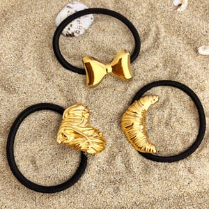 1 Stück Simple Series Niedliches Herz Edelstahl Goldfarben Damen Haargummis h5 Bild4