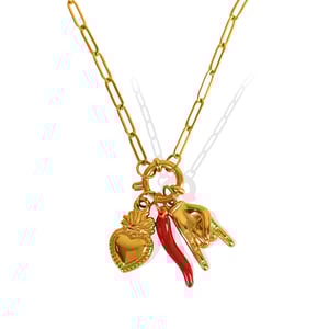 1 piece simple series retro heart stainless steel  gold plated women pendant necklaces h5 Picture6