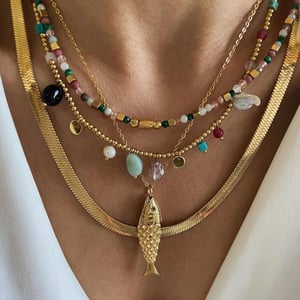 collier avec pendentif tortue en acier inoxydable doré pour femme, série simple, , 1 pièce h5 Image4