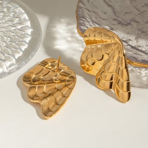 1 pair simple series retro geometric stainless steel  gold plated women stud earrings h5 Picture4