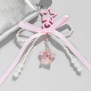 1 Piece Romantic Series Sweet Bow Knot Iron Artificial Pearl Women's Bag Charms h5 Picture3