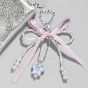 1 Piece Romantic Series Sweet Bow Knot Iron Artificial Pearl Women's Bag Charms h5 Picture4