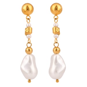 1 Pair Romantic Series Exquisite Irregular Stainless Steel Gold Color Women's Drop Earrings h5 Picture8