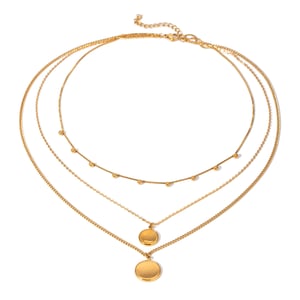 1 Stück Simple Series Klassische einfarbige Edelstahl-Mehrfachkette mit 18 Karat Goldbeschichtung für Damen h5 Bild6