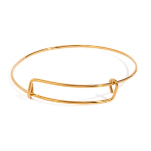 1 pezzo semplice serie classica geometrica in acciaio inossidabile placcato oro 18K braccialetti da donna h5 Immagine4