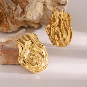 1 pair simple series retro geometric stainless steel  gold plated women stud earrings h5 Picture4