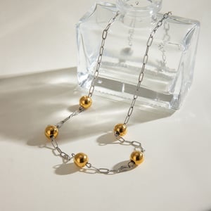 1 piece simple series casual geometric stainless steel  gold plated women chain necklaces h5 Picture3