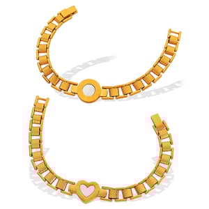 1 piece simple series retro heart stainless steel  gold plated shell women charm bracelets h5 Picture5