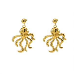 1 pair classic turtle stainless steel  gold plated women drop earrings h5 Picture6