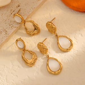 1 Paar Ohrstecker im Retro-Stil der Classic-Serie mit geometrischem Design und 18 Karat vergoldetem Kunstedelstein h5 Bild3