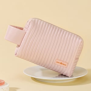 1 Piece Simple Sweet Style Octagonal Shape Solid Color PU Women's Makeup Bag h5 Picture3