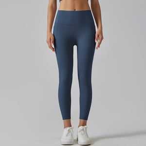 1 Piece High Waisted Nude Yoga Pants Seamless Women's Exercise Pants h5 Picture8
