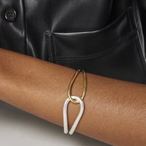 1 Piece Minimalist Series Designable Overlap Line Stainless Steel Gold Color Women's Bangles h5 Picture8