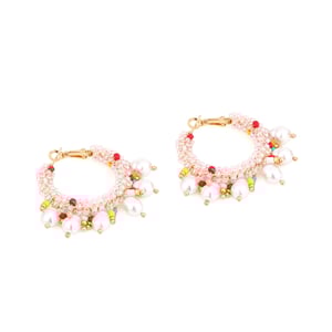 1 Pair Elegant Bead Twisted Pearl Hoop Earrings h5 Picture5
