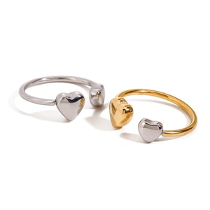 1 Paar Romantische Serie Elegante Herz Edelstahl Gold Farbe Überzogene Damen Verstellbare Ringe h5 Bild8