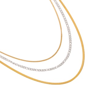 1 Piece Simple Series Charming Style Line Stainless Steel Gold & Silver Color Women's Layered Necklaces h5 Picture10