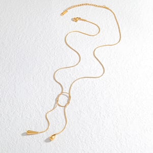 1 Stück Simple Series Casual Quaste Edelstahl 18 Karat vergoldet Damen Anhänger Halsketten h5 Bild3