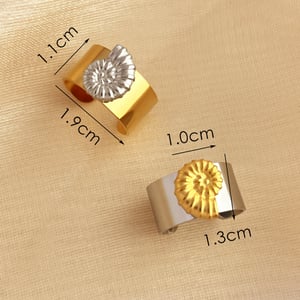 1 Piece Trendy Series Beach Shell Stainless Steel Gold & Silver Color Women's Adjustable Rings h5 Picture6