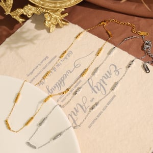 1 Piece Simple Series Minimalist Solid Color Cubic Titanium Steel Gold Color Women's Chain Necklaces h5 Picture4