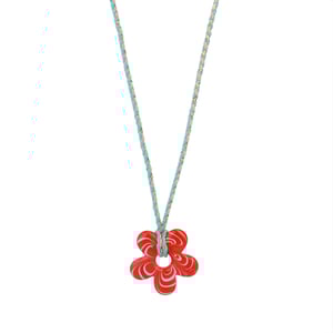 1 Piece Glamorous Series Sweet Ripple Textured Flower Glass Women's Pendant Necklaces h5 Picture9