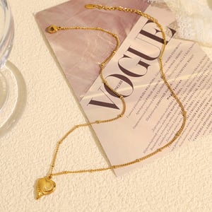 1 piece romantic series retro heart titanium steel  gold color plated women's pendant necklaces h5 Picture3