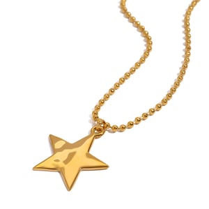 1 Piece Modern Series Daily Solid Pentagram Stainless Steel Gold Color Women's Pendant Necklaces h5 Picture8