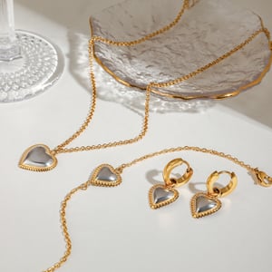 1 Piece Romantic Series Cute Heart Stainless Steel   Gold Color  Women's Pendant Necklaces h5 Picture4