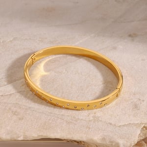 1 Piece Romantic Series Little Star All-match Stainless Steel Gold Color Women's Bangles h5 Picture5