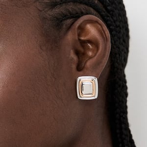 1 Paar Simple Series Einfache viereckige Ohrstecker aus Edelstahl 18 Karat vergoldet für Damen h5 Bild7