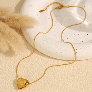 1 Piece Romantic Series Trendy Heart Shape Letter Stainless Steel Gold Color Women's Pendant Necklaces h5 Picture5