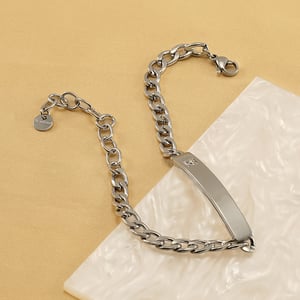 1 Piece Stylish Silver  Colored Letter Themed Couple's Bracelet h5 Picture5