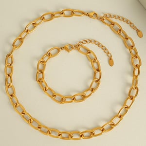1 Piece Simple Series Classic Solid Color Titanium Steel   Gold Color  Women's Chain Necklaces h5 Picture7