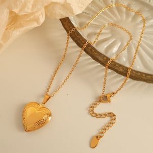 1 piece simple series simple heart stainless steel  gold plated women pendant necklaces h5 Picture3