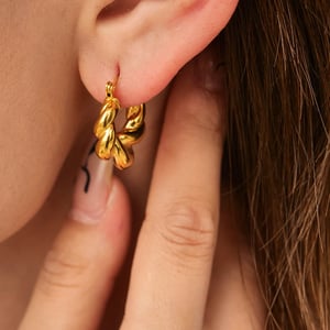 1 paar klassische serie  ringförmige edelstahl gold farbe damen creolen h5 Bild7