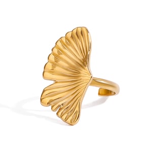 1 Stück Romantische Serie Natürliche Pflanze Edelstahl Gold Farbe Damen verstellbare Ringe h5 Bild9