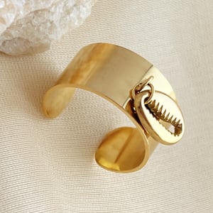 1 piece  beach series casual conch dangle stainless steel gold color women's adjustable rings h5 Picture4