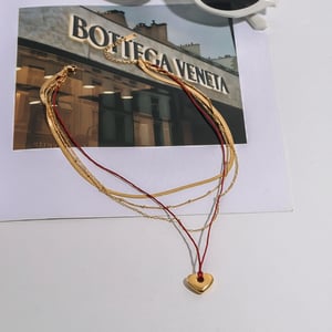 1 stück klassische serie  liebe/herzform edelstahl gold farbe damen layered halsketten h5 Bild6