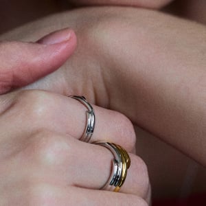 1 Stück Simple Series Einfache Mischfarben Edelstahl Goldfarben Damen Einzelringe h5 Bild5