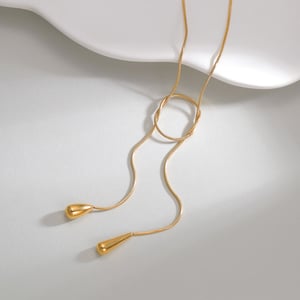 1 Stück Simple Series Casual Quaste Edelstahl 18 Karat vergoldet Damen Anhänger Halsketten h5 Bild4